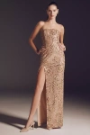 Helsi Lola Strapless Sequin Maxi Dress In Gold