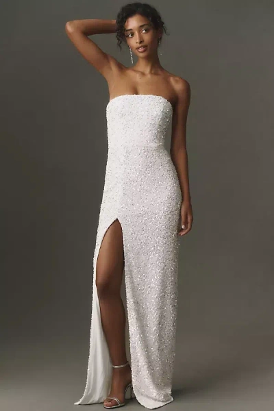 Helsi Lola Strapless Sequin Maxi Dress In Ivory
