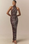 Helsi Louisa Halter Gown In Brown