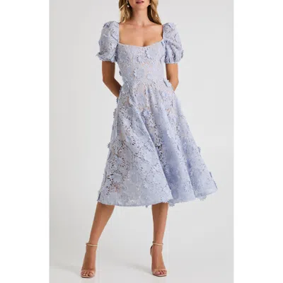 Helsi Mallory Floral Appliqué Cocktail Dress In Blue