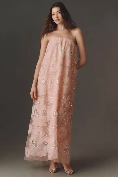 Helsi Margot Strapless Maxi Dress In Pink