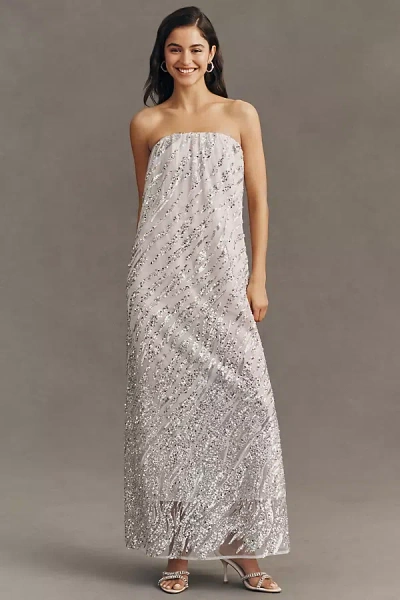 Helsi Margot Strapless Sequin Maxi Dress In Silver
