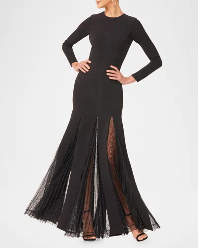 Helsi Marion Lace Godet Trumpet Gown In Black