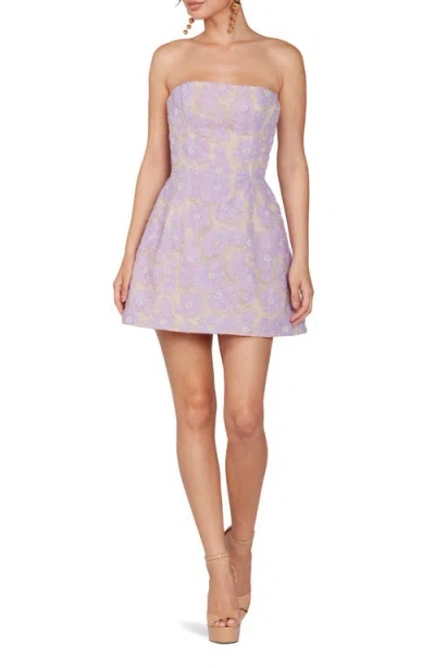 Helsi Marisa Floral Strapless Fit & Flare Minidress In Lavender