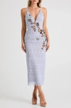 Helsi Martine Floral Appliqué Lace Midi Cocktail Dress