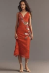 Helsi Martine Sleeveless 3d Floral Sequin Lace Midi Dress In Multi