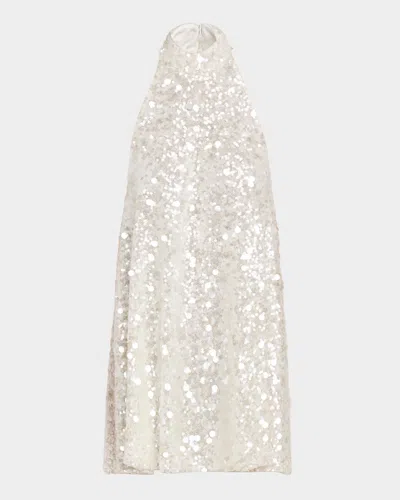 Helsi Megan Backless Sequin Halter Mini Dress In White