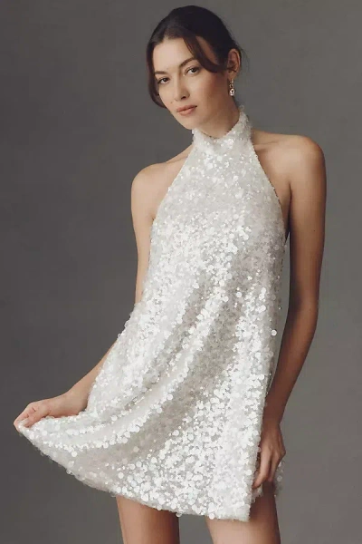 Helsi Megan Halter Mini Dress In Neutral