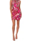 Helsi Miranda Floral Applique Sequin Mini Dress In Pink