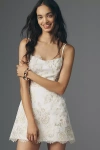Helsi Nadine Embellished 3d Floral Mini Dress In White