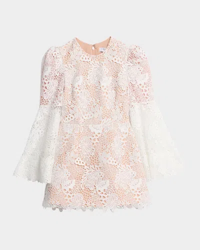 Helsi Nicole Flare-sleeve Lace Mini Dress In Multi