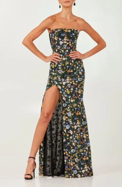 Helsi Ophelia Sequin Floral Strapless Gown
