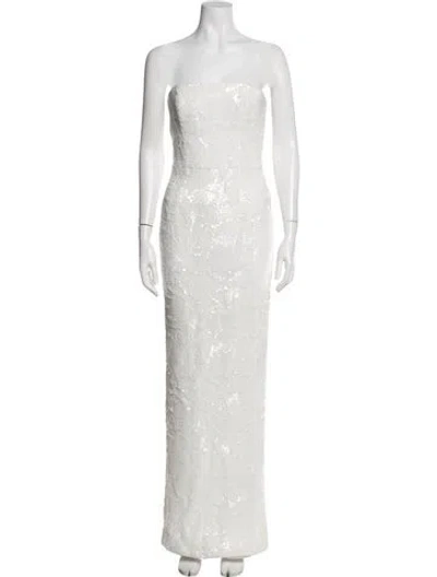 Pre-owned Helsi Patterned Long Dress In White