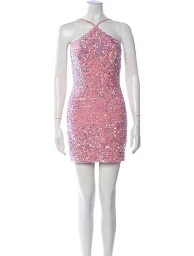 Pre-owned Helsi Patterned Mini Dress In Pink