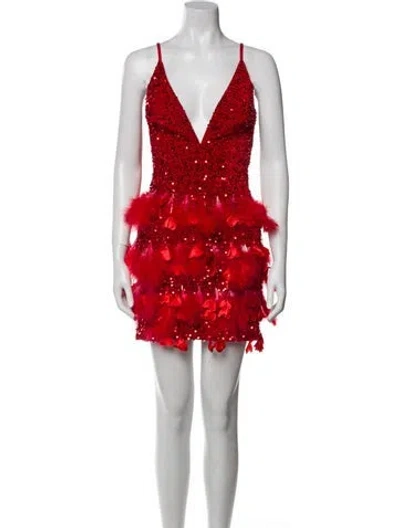 Pre-owned Helsi Plunge Neckline Mini Dress W/ Tags In Red
