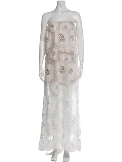 Pre-owned Helsi Printed Long Dress In Neutral