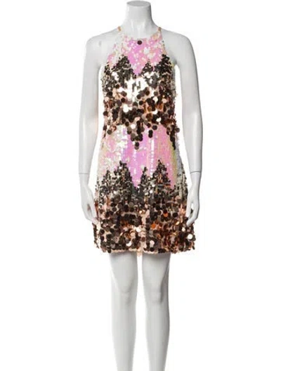 Pre-owned Helsi Printed Mini Dress In White