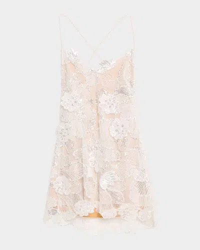 Helsi Renee Floral Embroidered Mini Dress In White