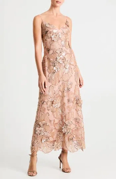 Helsi Samantha Sequin Sleeveless Gown In Gold