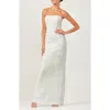 Helsi Serena Strapless Floral Sequin Column Gown In White
