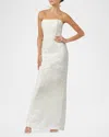 Helsi Serena Strapless Floral Sequin Column Gown In White