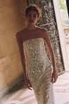 Helsi Serena Strapless Sequin Gown In Gold