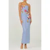 Helsi Silvia Floral Sequin Strapless Cocktail Dress In Baby Blue