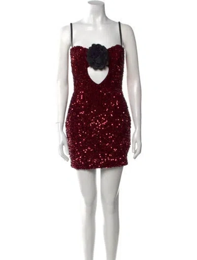 Pre-owned Helsi Square Neckline Mini Dress In Pink