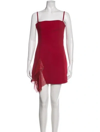 Pre-owned Helsi Square Neckline Mini Dress In Red
