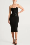 Helsi Stella Sequin Strapless Cocktail Dress In Black