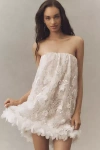 Helsi Stevie Strapless Faux-feather Embellished Mini Dress In Multi