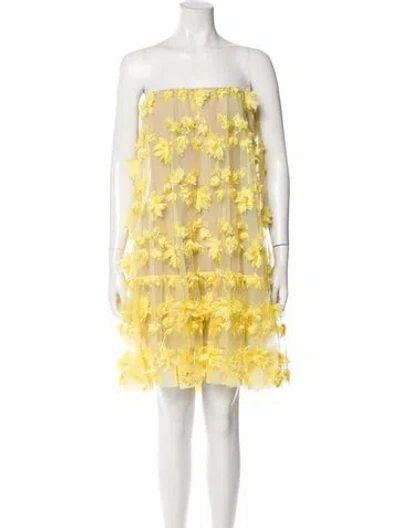 Pre-owned Helsi Strapless Midi Length Dress W/ Tags In Yellow