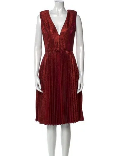 Pre-owned Helsi Striped Midi Length Dress In Red