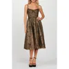 Helsi Taylor Metallic Lace Midi Cocktail Dress