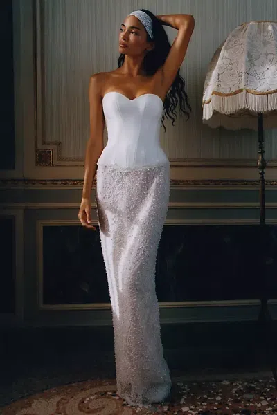 Helsi X Anthropologie Weddings Isabelle Bustier Gown In White