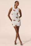Helsi Zuri Sleeveless Rhinestone Cherries Sheath Mini Dress In Blue