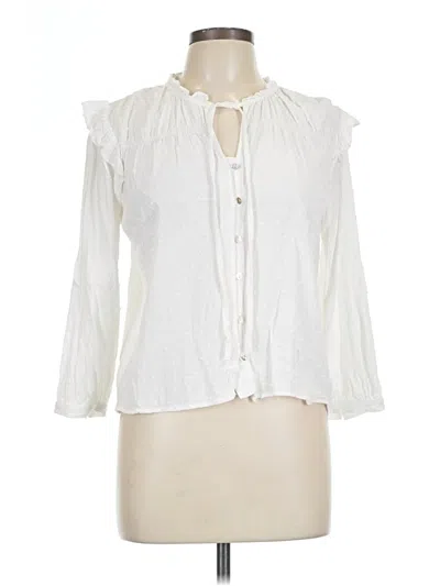 Pre-owned Hem & Thread 3/4 Sleeve Blouse In White