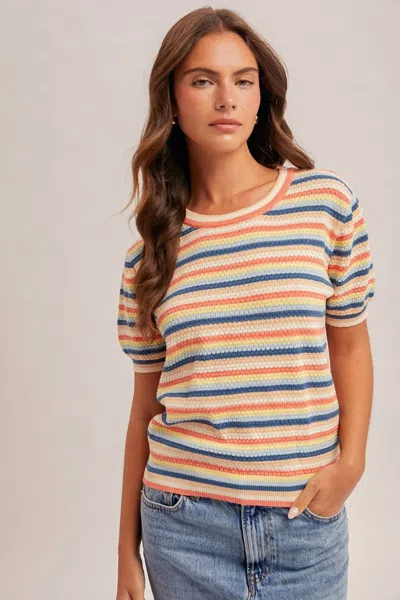 Hem & Thread Bayside Top In Blue In Multi