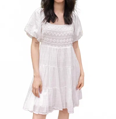 Hem & Thread Boho Delight Babydoll Dress In White