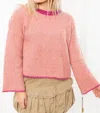 Hem & Thread Boucle Cozy Sweater In Pink In Pink