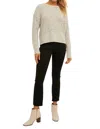 Hem & Thread Bow Tie Back Pullover Sweater In Light Grey In Grey