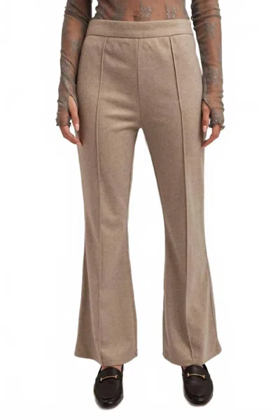 Hem & Thread Brushed Flare Pant In Heather Grey In Gray