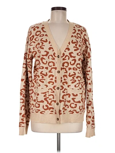 Pre-owned Hem & Thread Cardigan Sweater In Tan