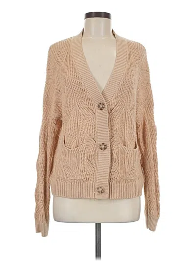 Pre-owned Hem & Thread Cardigan Sweater In Tan