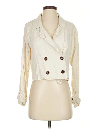 Pre-owned Hem & Thread Cardigan Sweater In White