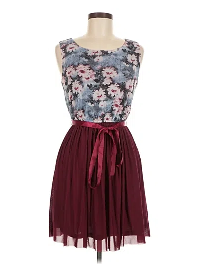 Pre-owned Hem & Thread Casual Dress In Burgundy