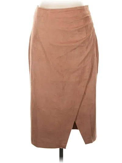 Pre-owned Hem & Thread Casual Skirt In Tan