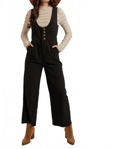 Hem & Thread Corduroy Jumpsuit In Black