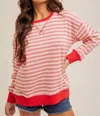 Hem & Thread Cotton Candy Weekender Sweater In Pink Multi In Pink