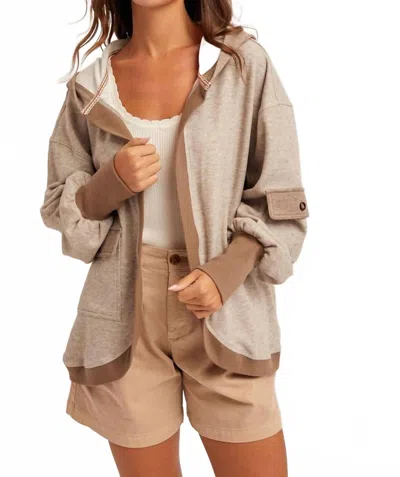 Hem & Thread Cozy Cargo Cardigan In Mocha In Brown